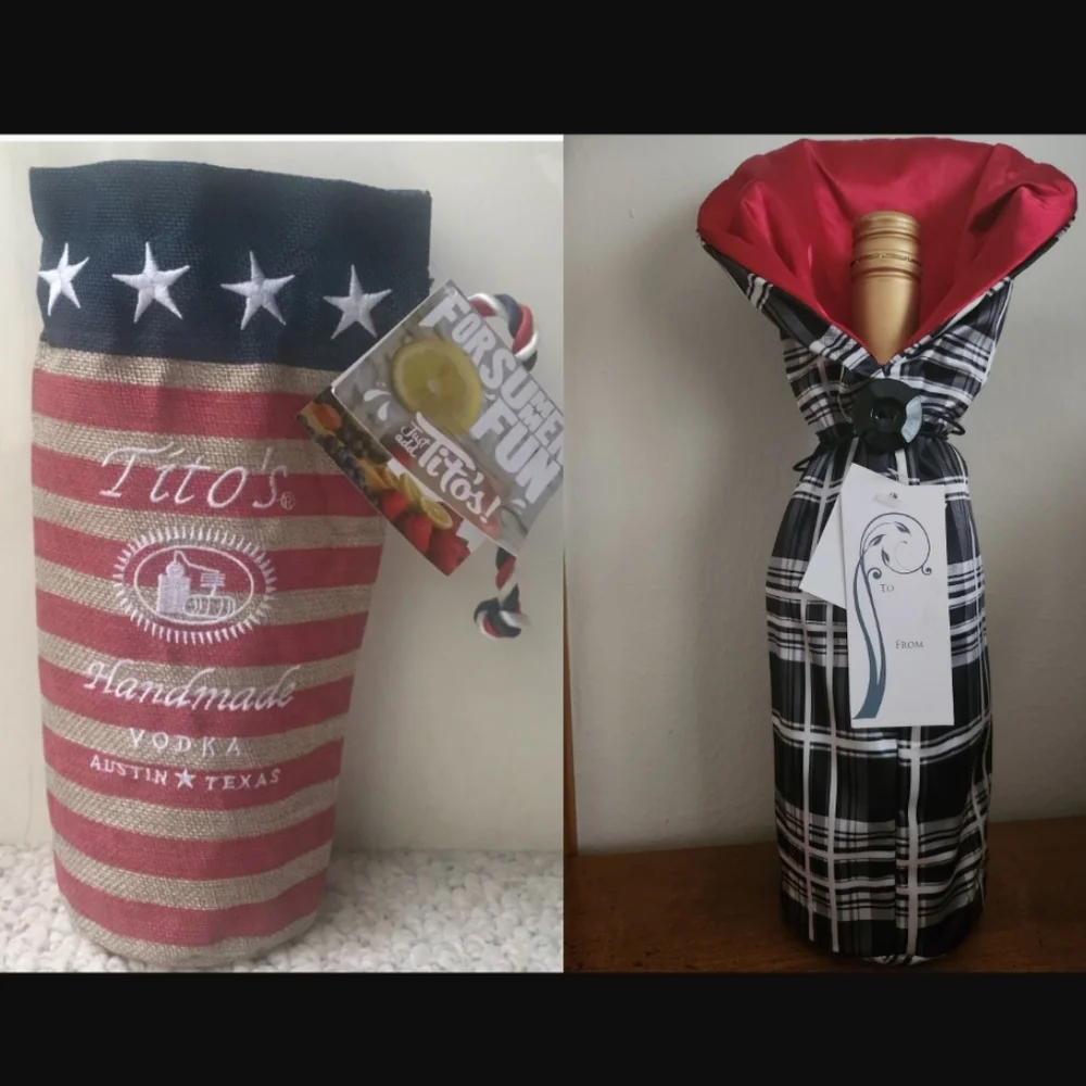 Wine Bottle Covers Pair of Asian Dress